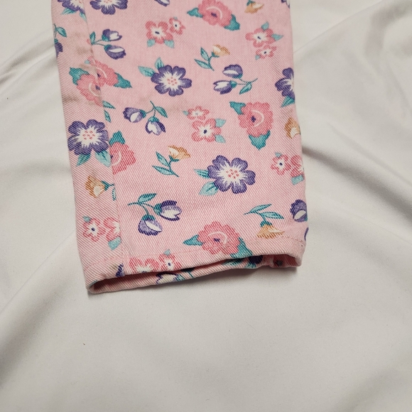 Vintage OshKosh B'gosh Pink Floral Denim Overalls w/ Bow Toddler Girl Size 6x - Picture 9 of 11